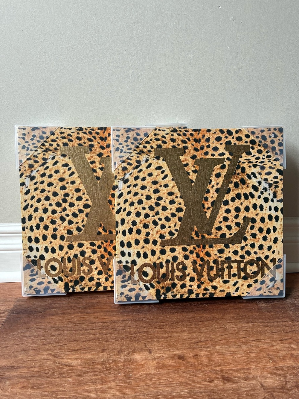 Cheetah Animal Print LV Canvas Art Set of 2